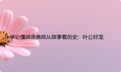 小学必懂成语典故从故事看历史：叶公好龙