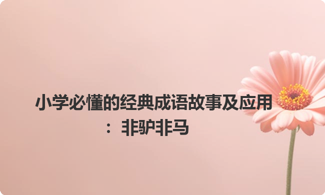 小学必懂的经典成语故事及应用：非驴非马