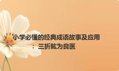 小学必懂的经典成语故事及应用：三折肱为良医