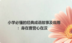 小学必懂的经典成语故事及应用：身在曹营心在汉