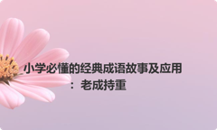 小学必懂的经典成语故事及应用：老成持重