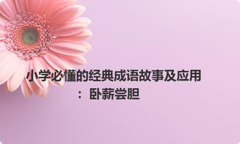 小学必懂的经典成语故事及应用：卧薪尝胆