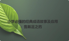 小学必懂的经典成语故事及应用：售胝足之药