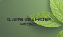 幼儿园中班-健康公开课红眼咪咪教案反思