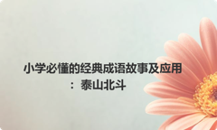 小学必懂的经典成语故事及应用：泰山北斗