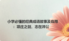 小学必懂的经典成语故事及应用：项庄之剑，志在沛公