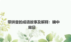 带拼音的成语故事及解释：牖中窥日