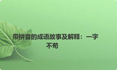 带拼音的成语故事及解释：一字不苟