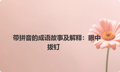 带拼音的成语故事及解释：眼中拔钉