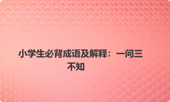 小学生必背成语及解释：一问三不知