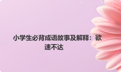 小学生必背成语故事及解释：欲速不达