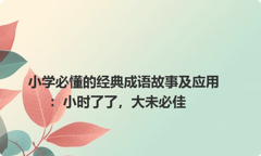 小学必懂的经典成语故事及应用：小时了了，大未必佳