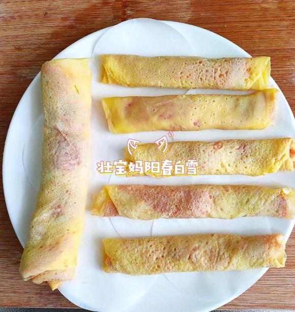 宝宝辅食早餐零食点心：蛋皮肉卷，肉蛋卷，鸡蛋肉卷