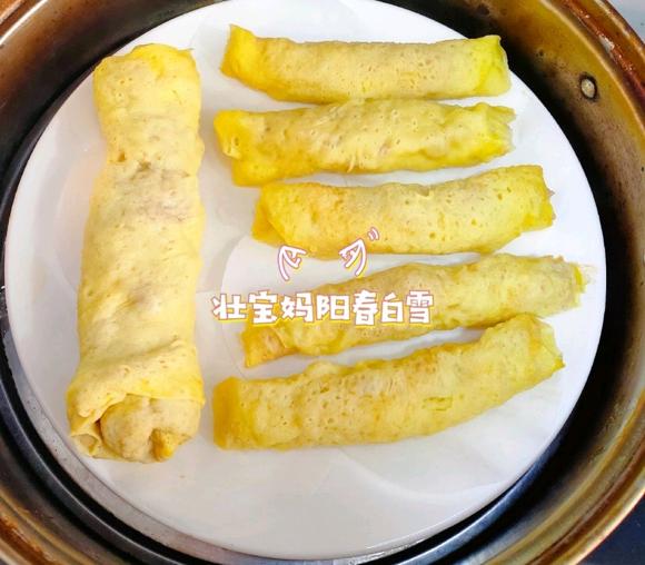 宝宝辅食早餐零食点心：蛋皮肉卷，肉蛋卷，鸡蛋肉卷
