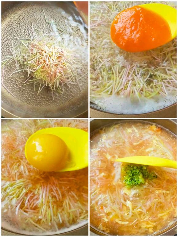 宝宝易消化辅食：胡萝卜蛋黄小小面