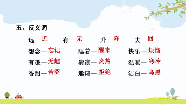 统编版语文一年级（下册）第2单元复习课件