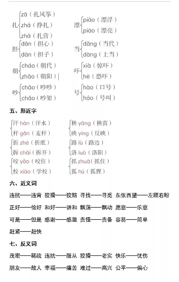 部编版语文二年级上册第八单元知识点整理汇总