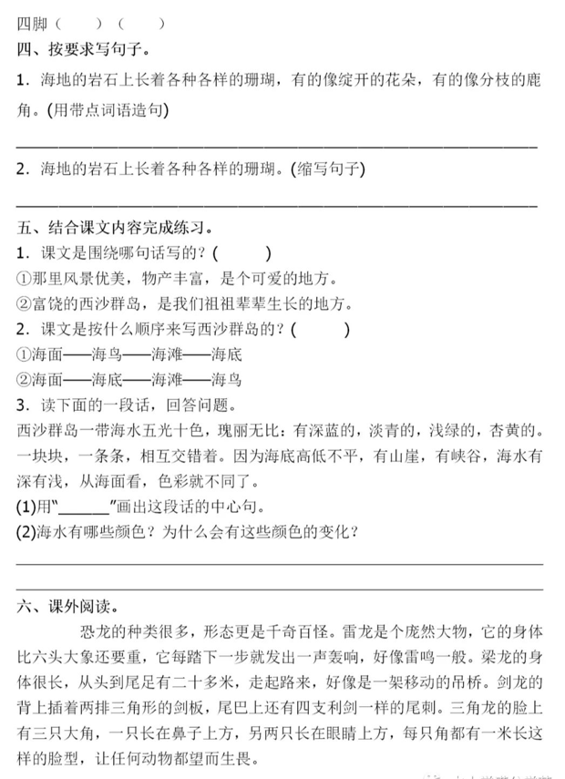 三年级语文上册第六单元知识点梳理+一课一练精编练习
