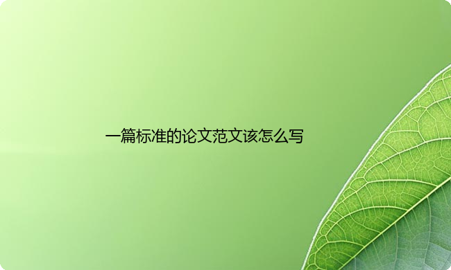 一篇标准的论文范文该怎么写