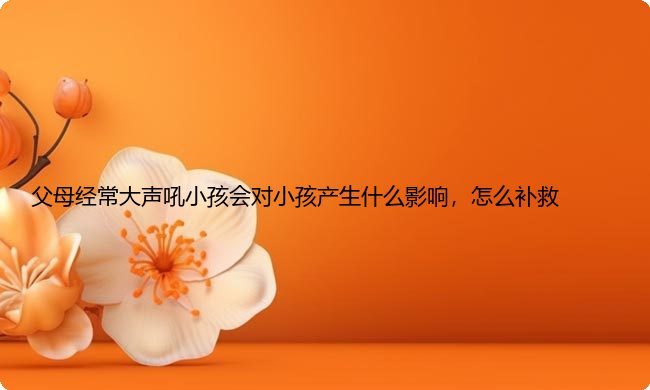 父母经常大声吼小孩会对小孩产生什么影响，怎么补救