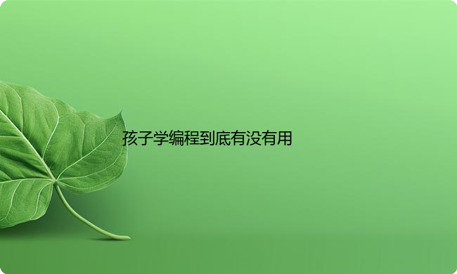 孩子学编程到底好不好