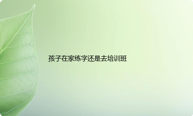 孩子在家练硬笔字还是去培训班