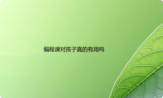 编程课对孩子真的有用吗