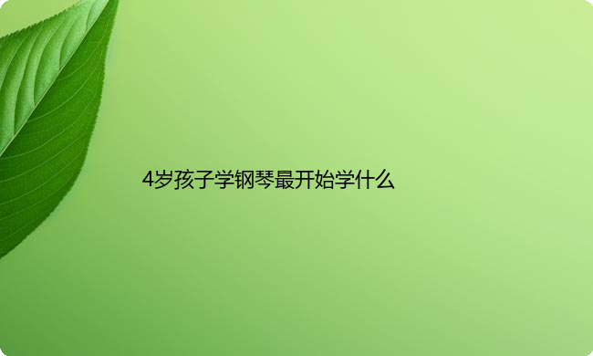 4岁孩子学钢琴最开始学什么