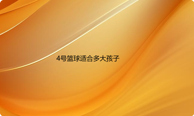 4号篮球适合多大孩子