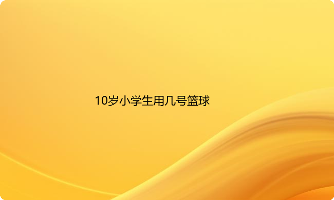 10岁小学生用几号篮球