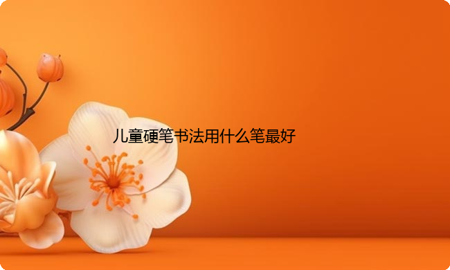 儿童硬笔书法用什么笔最好