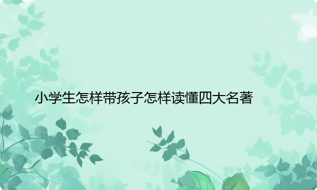 小学生怎样带孩子怎样读懂四大名著