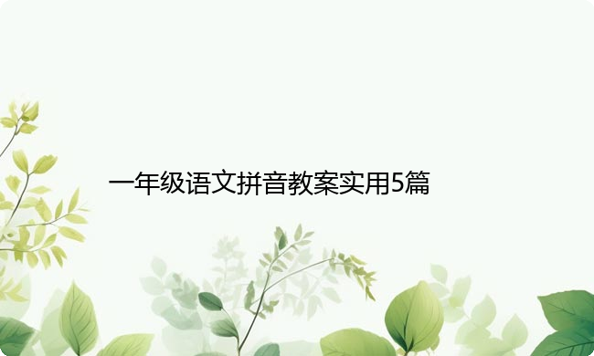 一年级语文拼音教案实用5篇