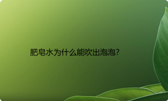 肥皂水为什么能吹出泡泡？