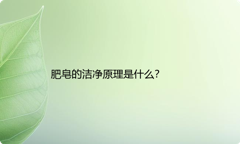 肥皂的洁净原理是什么？
