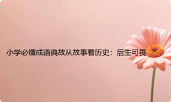 小学必懂成语典故从故事看历史：后生可畏