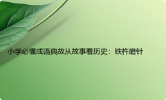 小学必懂成语典故从故事看历史：铁杵磨针
