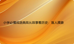 小学必懂成语典故从故事看历史：盲人摸象