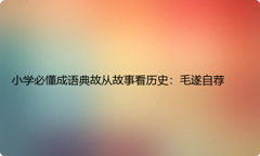 小学必懂成语典故从故事看历史：毛遂自荐