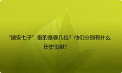 “建安七子”指的是哪几位？他们分别有什么历史贡献？