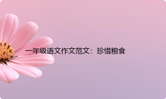 一年级语文作文范文：珍惜粮食