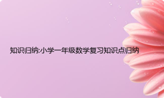 知识归纳:小学一年级数学复习知识点归纳