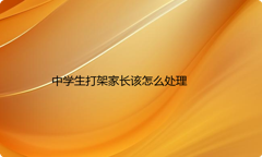 中学生打架家长该怎么处理
