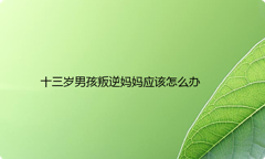 十三岁男孩叛逆妈妈应该怎么办