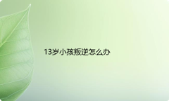 13岁小孩叛逆怎么办