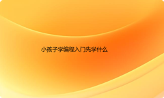 少儿编程刚开始入门先学什么