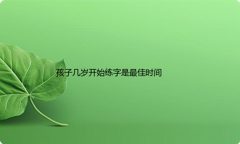 孩子几岁开始练字是最佳时间