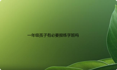 一年级孩子有必要报硬笔班练字吗