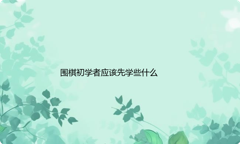 围棋初学者应该先学些什么