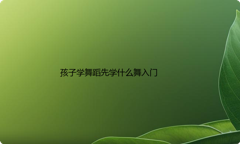 孩子学舞蹈先学什么舞入门